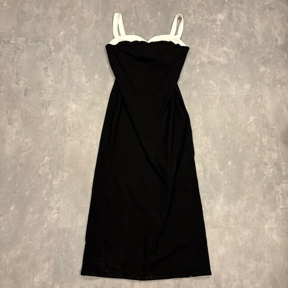 REFORMATION Nelle Black & White Midi Tank Dress Size Large NWT - Picture 3 of 12